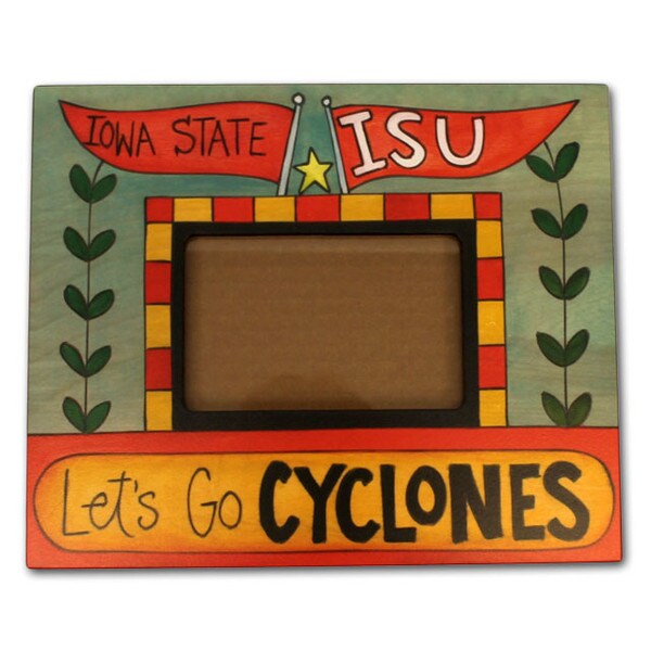 Sincerely Sticks Let's Go Cyclones Wooden 4x6 Frame
